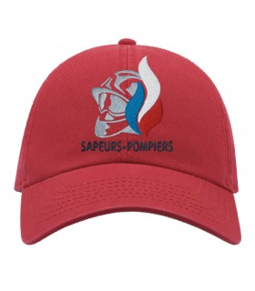 casquette sapeurs pompiers rouge brodé