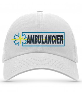 casquette brodé ambulancier blanche