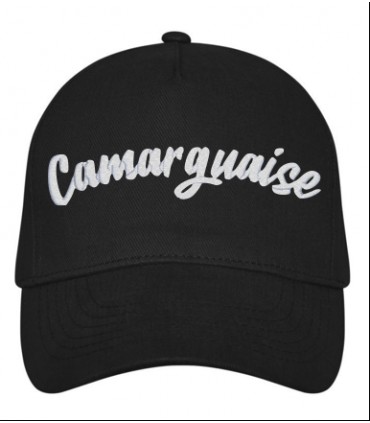 Casquette noir brodée camarguaise