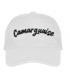 Casquette blanche brodée camarguaise