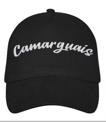Casquette noir brodée camarguais