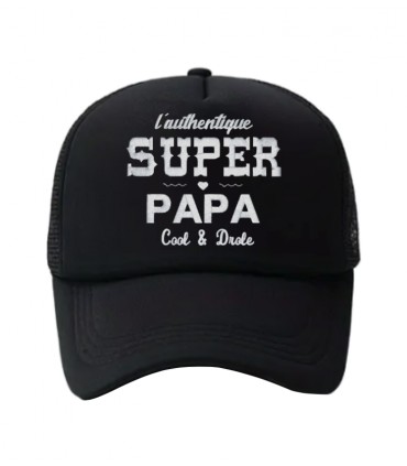 Casquette noir brodée l'authentique super papa
