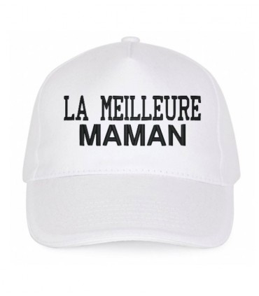 Casquette blanche brodée la meilleur maman