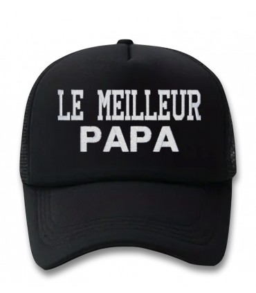 Casquette noir brodée le meilleur papa