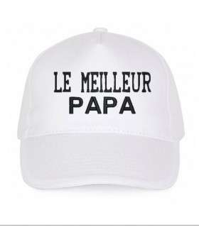 Casquette blanche brodée le meilleur papa