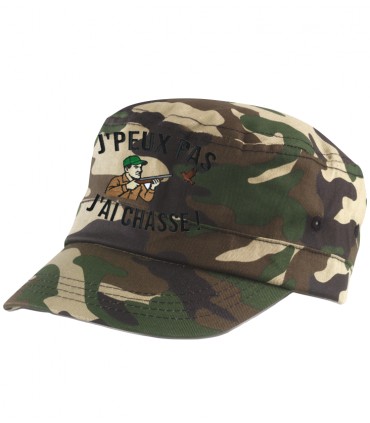 Casquette brodée j'peux pas j'ai chasse camo