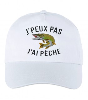 Casquette brodée j'peux pas j'ai pêche