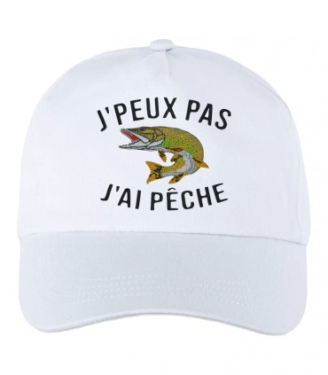 Casquette brodée j'peux pas j'ai pêche