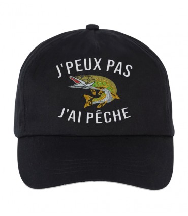 Casquette brodée j'peux pas j'ai pêche