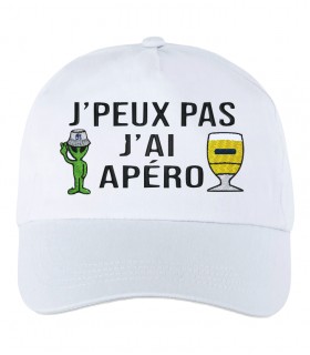 Casquette brodée j'peux pas j'ai apéro